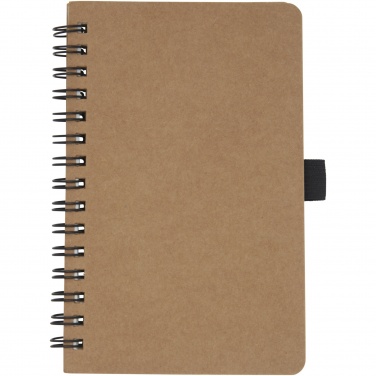 Logo trade promotional items image of: Cobble A6 wire-o recycled cardboard notebook with stone paper