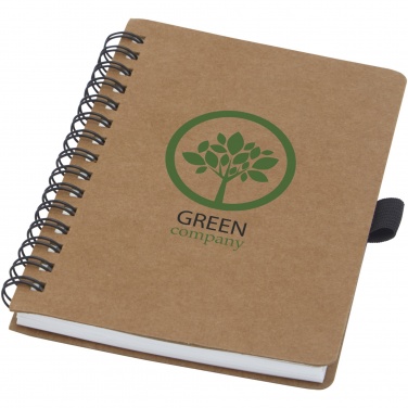 Logotrade corporate gift picture of: Cobble A6 wire-o recycled cardboard notebook with stone paper