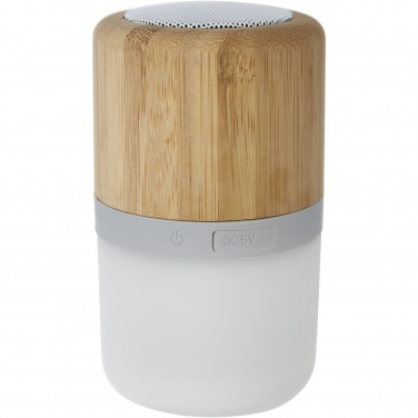 Logo trade promotional giveaway photo of: Aurea bamboo Bluetooth® speaker with light 