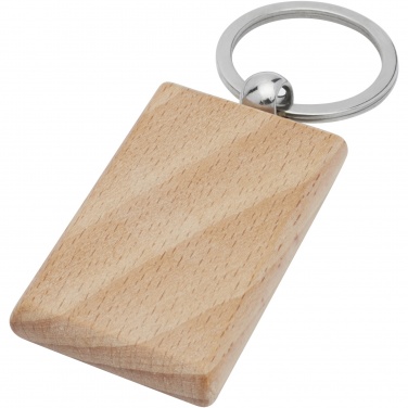 Logotrade promotional item image of: Gian beech wood rectangular keychain