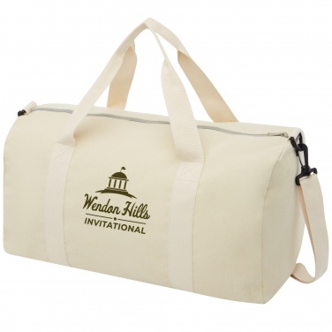 Logotrade promotional gift image of: Pheebs 450 g/m² recycled cotton and polyester duffel bag 24L