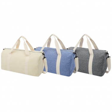 Logo trade advertising products image of: Pheebs 450 g/m² recycled cotton and polyester duffel bag 24L