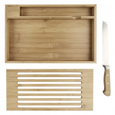 Logotrade promotional merchandise picture of: Pao bamboo cutting board with knife