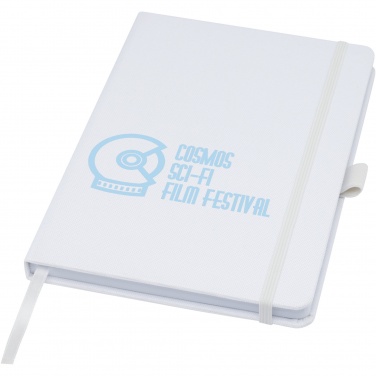 Logo trade business gifts image of: Honua A5 recycled paper notebook with recycled PET cover