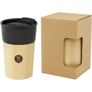 Logo trade promotional gifts picture of: Pereira 320 ml porcelain mug with bamboo outer wall