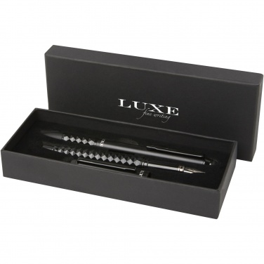 Logo trade promotional gifts image of: Tactical Dark duo pen gift box