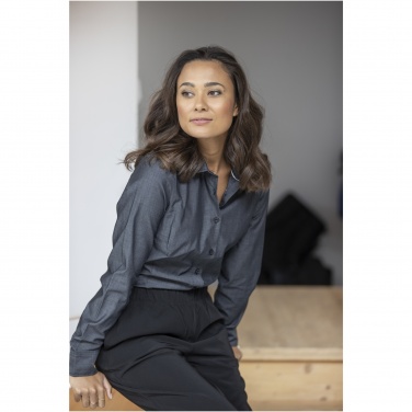 Logo trade promotional gifts image of: Cuprite long sleeve women's organic shirt