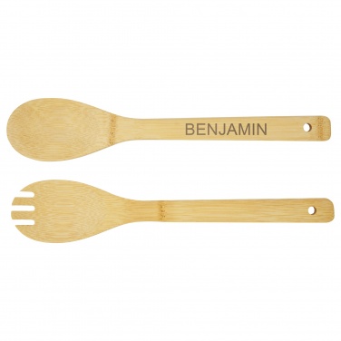 Logo trade business gift photo of: Argulls bamboo salad bowl and tools
