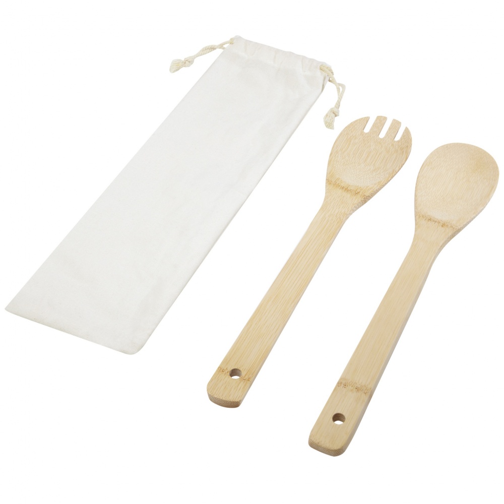 Logotrade promotional merchandise picture of: Endiv bamboo salad spoon and fork