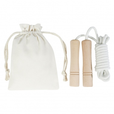 Logo trade promotional gifts picture of: Denise wooden skipping rope in cotton pouch