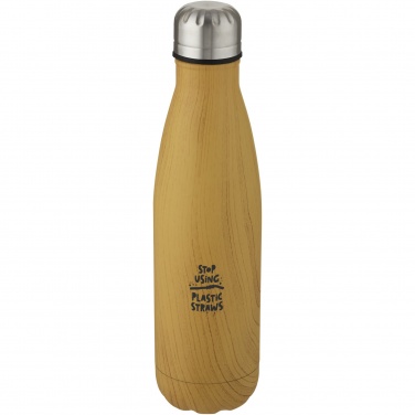 Logotrade promotional item picture of: Cove 500 ml vacuum insulated stainless steel bottle with wood print