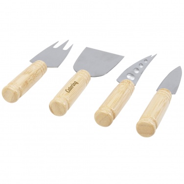 Logotrade promotional gift image of: Cheds 4-piece bamboo cheese set