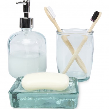 Logotrade promotional giveaway image of: Jabony 3-piece recycled glass bathroom set