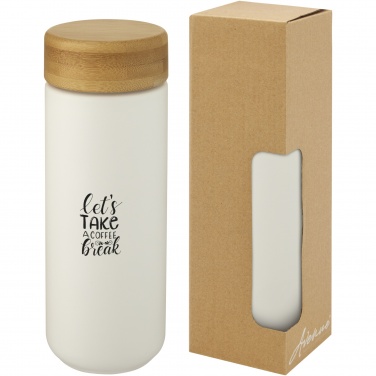 Logo trade business gifts image of: Lumi 300 ml ceramic tumbler with bamboo lid