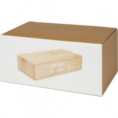 Logotrade promotional merchandise photo of: Minata bamboo wireless charger with clock