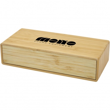 Logo trade promotional merchandise picture of: Minata bamboo wireless charger with clock