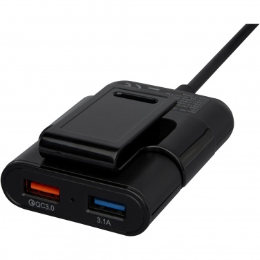 Logotrade promotional product image of: Pilot dual car charger with QC 3.0 dual back seat extended charger