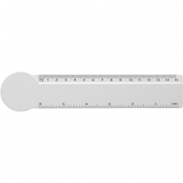 Logo trade promotional merchandise photo of: Tait 15 cm circle-shaped recycled plastic ruler 
