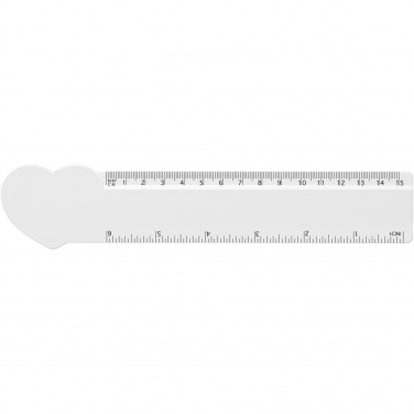 Logo trade business gift photo of: Tait 15 cm heart-shaped recycled plastic ruler