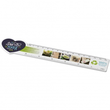 Logo trade promotional items image of: Tait 15 cm heart-shaped recycled plastic ruler