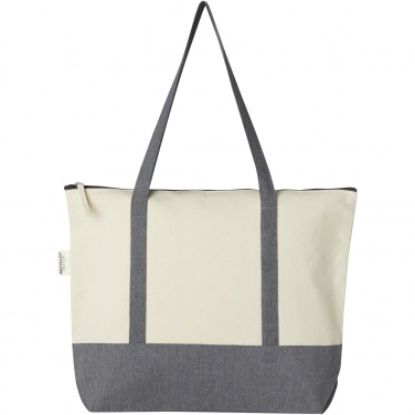Logotrade promotional giveaways photo of: Repose 320 g/m² recycled cotton zippered tote bag 10L