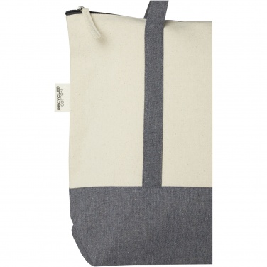 Logo trade corporate gift photo of: Repose 320 g/m² recycled cotton zippered tote bag 10L