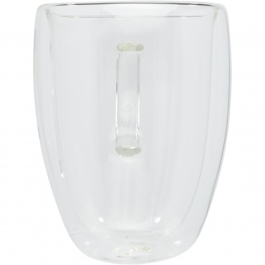 Logotrade promotional product image of: Manti 2-piece 350 ml double-wall glass cup with bamboo coaster 