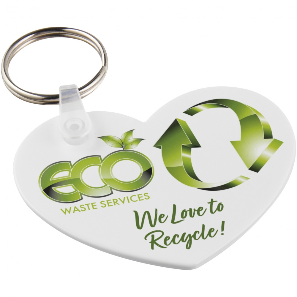 Logo trade corporate gift photo of: Tait heart-shaped recycled keychain