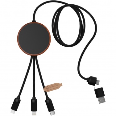 Logo trade promotional products image of: SCX.design C40 5-in-1 rPET light-up logo charging cable and 10W charging pad