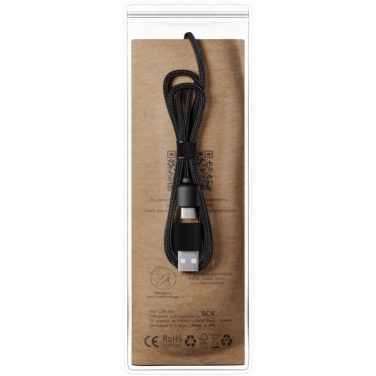 Logo trade promotional gifts image of: SCX.design C40 5-in-1 rPET light-up logo charging cable and 10W charging pad