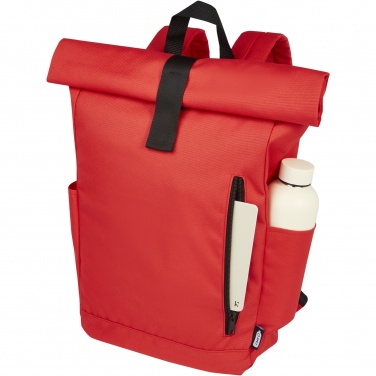 Logo trade promotional gifts image of: Byron 15.6" GRS RPET roll-top backpack 18L