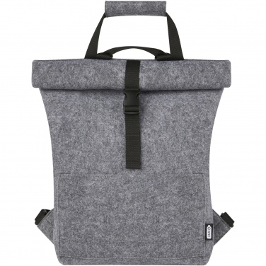 Logotrade promotional item picture of: Felta GRS recycled felt roll-top bike bag 13L