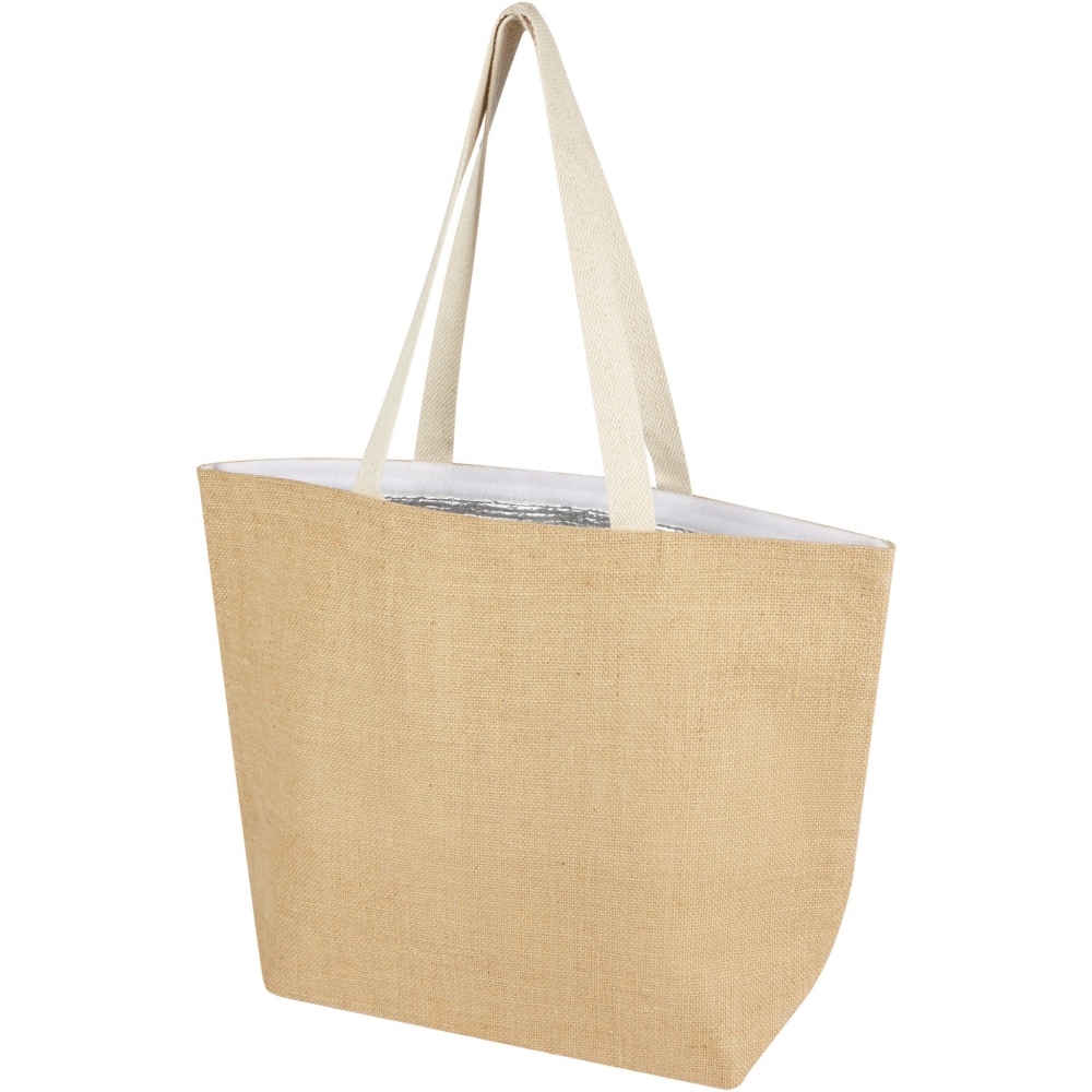 Logo trade corporate gifts image of: Juta 300 g/m² jute cooler tote bag 12L