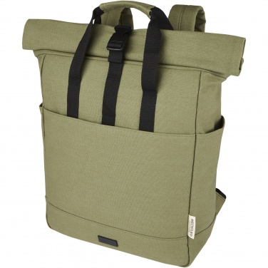 Logotrade promotional item image of: Joey 15” GRS recycled canvas rolltop laptop backpack 15L