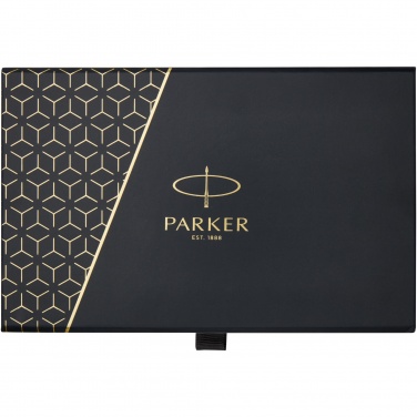 Logotrade promotional gift image of: Parker IM achromatic ballpoint and rollerball pen set with gift box
