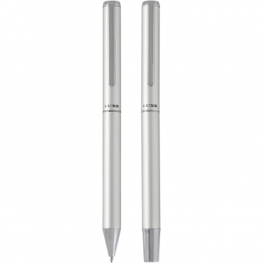 Logotrade business gifts photo of: Lucetto recycled aluminium ballpoint and rollerball pen gift set
