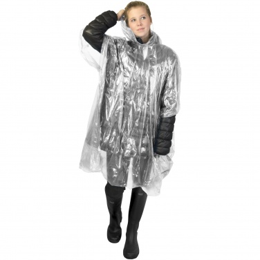 Logo trade corporate gifts picture of: Mayan recycled plastic disposable rain poncho with storage pouch
