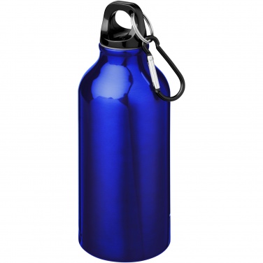 Logotrade promotional item picture of: Oregon 400 ml RCS certified recycled aluminium water bottle with carabiner