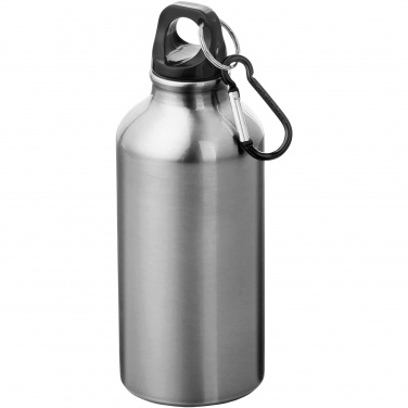 Logo trade business gift photo of: Oregon 400 ml RCS certified recycled aluminium water bottle with carabiner