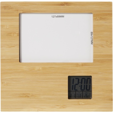 Logotrade business gift image of: Sasa bamboo photo frame with thermometer