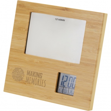Logotrade advertising product picture of: Sasa bamboo photo frame with thermometer