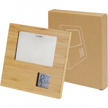 Logotrade promotional gift image of: Sasa bamboo photo frame with thermometer