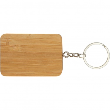 Logotrade business gift image of: Reel 6-in-1 retractable bamboo key ring charging cable