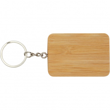 Logo trade promotional gifts picture of: Reel 6-in-1 retractable bamboo key ring charging cable
