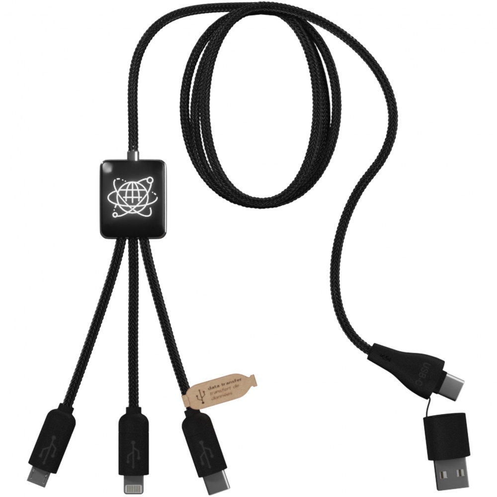 Logotrade promotional product image of: SCX.design C45 5-in-1 rPET charging cable with data transfer