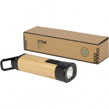Logo trade promotional products picture of: Kuma bamboo/RCS recycled plastic torch with carabiner