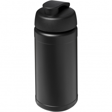 Logo trade advertising product photo of: Baseline 500 ml recycled sport bottle with flip lid