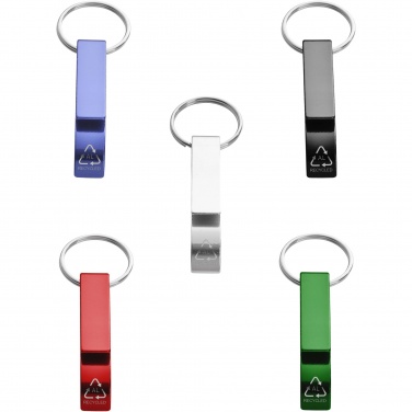 Logo trade promotional giveaways picture of: Tao RCS recycled aluminium bottle and can opener with keychain 