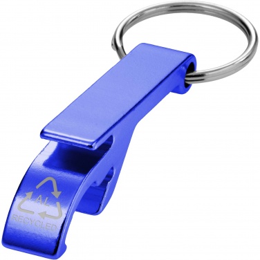 Logo trade advertising product photo of: Tao RCS recycled aluminium bottle and can opener with keychain 