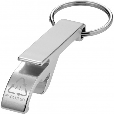 Logo trade promotional merchandise image of: Tao RCS recycled aluminium bottle and can opener with keychain 